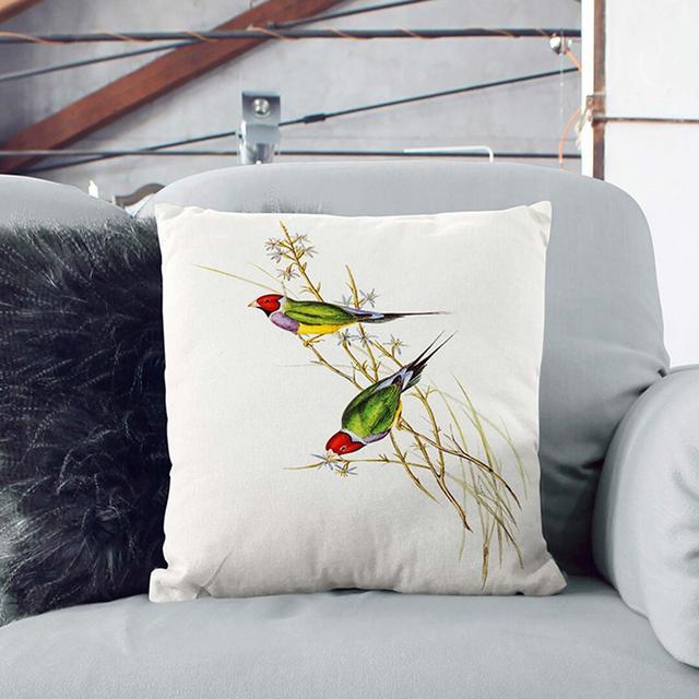 Beautiful Grass Finch Cushion with Filling East Urban Home Size: 55cm H x 55cm W x 20cm D, Backing Colour: White on Productcaster.