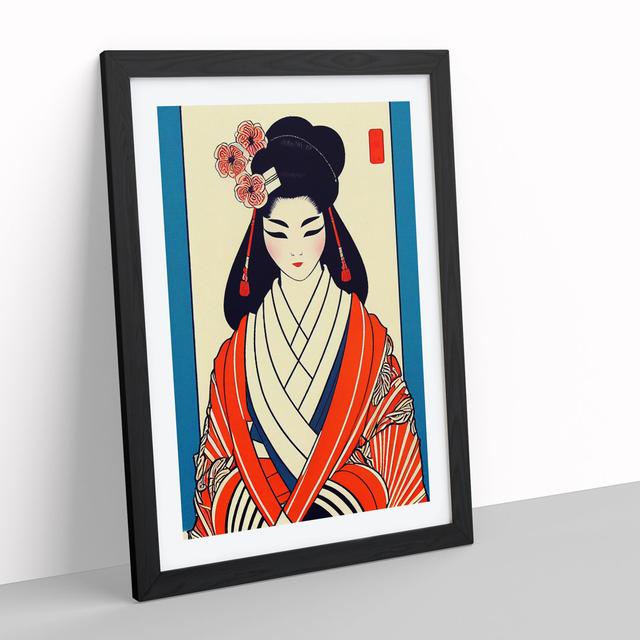 Formal Geisha - Picture Frame Graphic Art Marlow Home Co. Frame Colour: Black, Size: 46cm H x 34cm W x 2cm D on Productcaster.