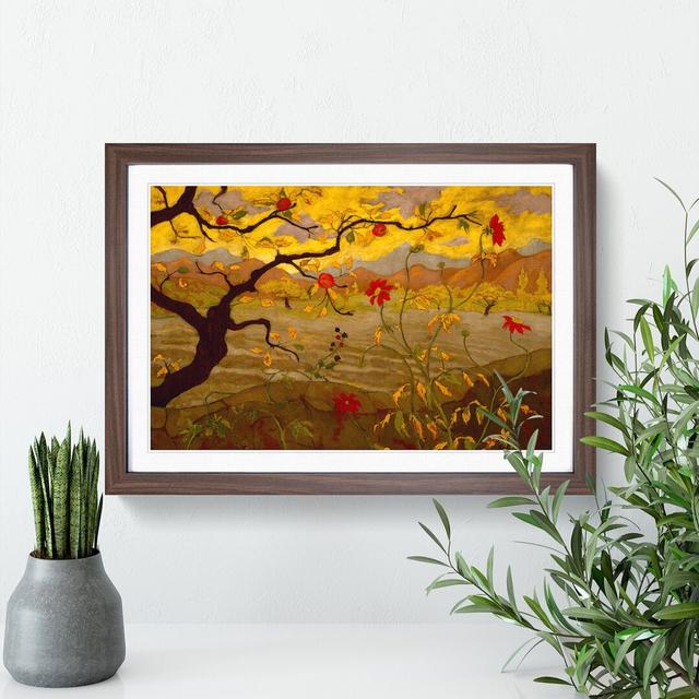 Apple Tree with Red Fruit by Paul Ranson - Picture Frame Painting East Urban Home Frame Option: Walnut Framed, Size: 36cm H x 48cm W x 2cm D on Productcaster.