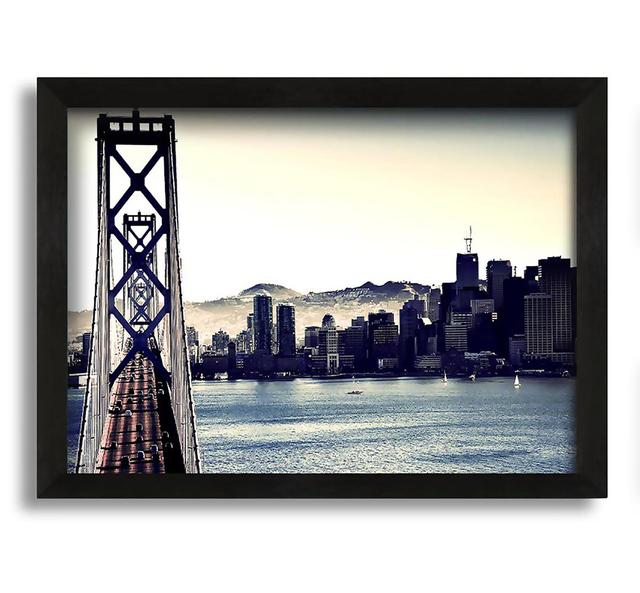 Intersection on Bay Bridge - Picture Frame Photograph on Canvas Ebern Designs Size: 60cm H x 84cm W x 10cm D on Productcaster.