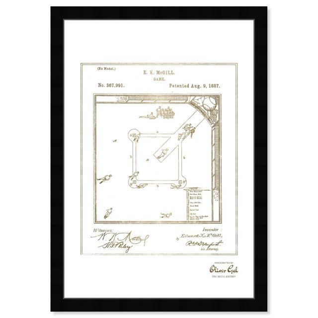 'Baseball Game 1887' Framed Graphic Art in Gold East Urban Home Size: 46 cm H x 38 cm W on Productcaster.