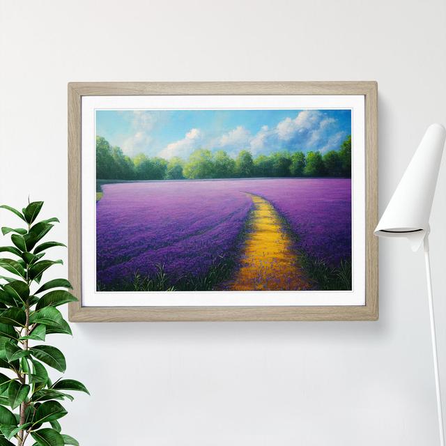 Luminous Bluebell Field - Single Picture Frame Print Marlow Home Co. Size: 25cm H x 34cm W x 2cm D, Frame Colour: Oak on Productcaster.