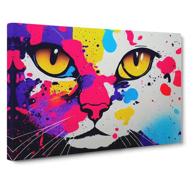 Cat Splash Vol.3 Abstract - Wrapped Canvas Painting Marlow Home Co. Size: 50cm H x 76cm W x 3cm D on Productcaster.