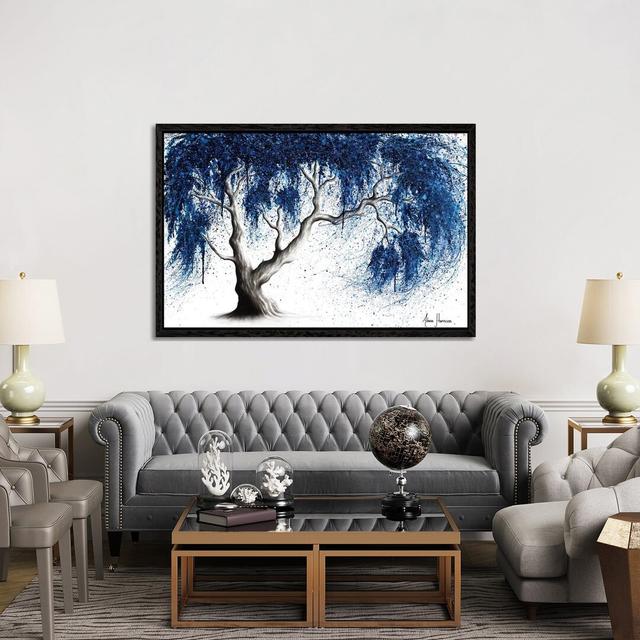 Blue Dream Tree by Ashvin Harrison - Print on Canvas 17 Stories Format: Black Framed, Size: 101.5cm H x 152.5cm W x 3.8cm D on Productcaster.