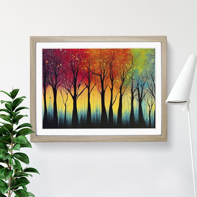 Spring Forest Splashed Vol.6 Abstract - Picture Frame Graphic Art Alpen Home Size: 46cm H x 64cm W x 2cm D, Format: Oak Framed on Productcaster.