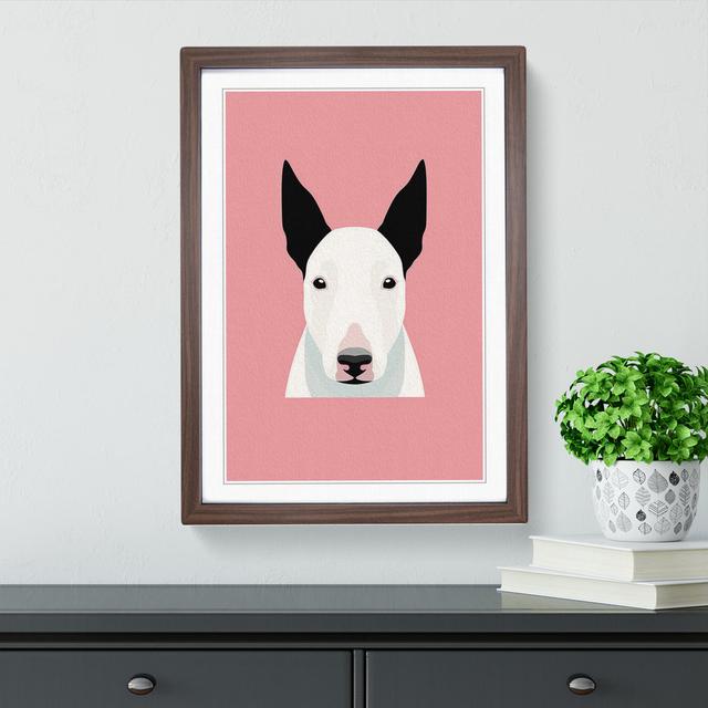 English Bull Terrier Minimalism No.2 - Single Picture Frame Print on Wood Marlow Home Co. Frame Colour: Walnut, Size: 46cm H x 34cm W x 2cm D on Productcaster.