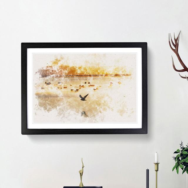 Birds on the Beach - Picture Frame Painting Print East Urban Home Frame Option: Black Framed, Size: 45cm H x 63cm W x 2cm D on Productcaster.