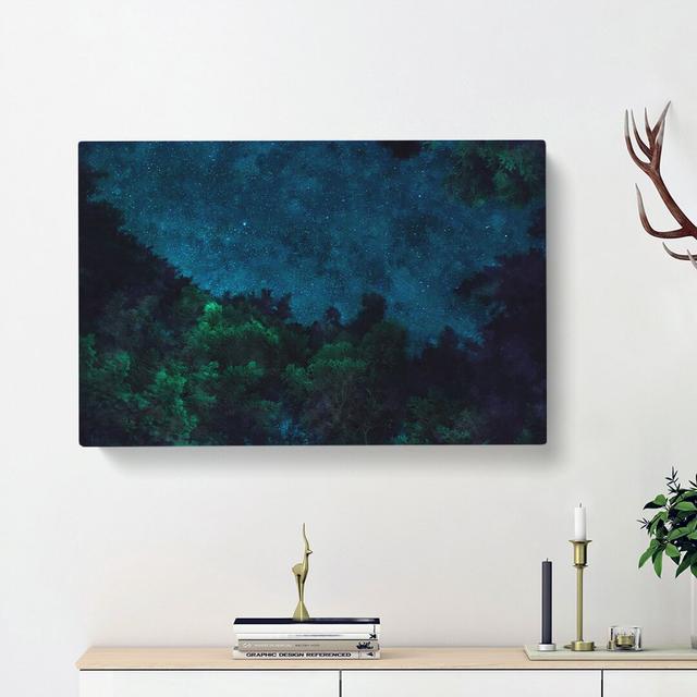 Stars Over A Forest In Canada - Wrapped Canvas Print East Urban Home Size: 60cm H x 91cm W x 4cm D on Productcaster.