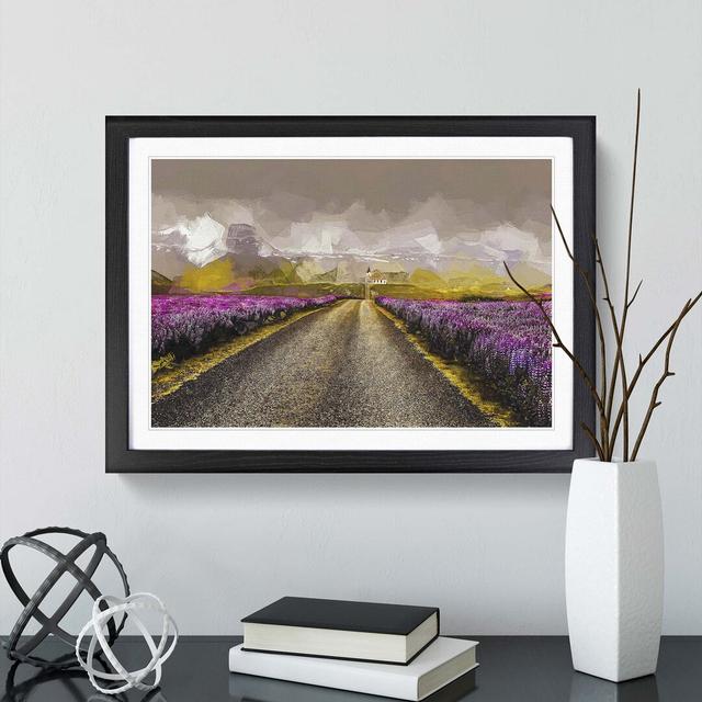 Road to a Church in Iceland in Abstract - Picture Frame Graphic Art Print East Urban Home Size: 60cm H x 91cm W x 2cm D, Frame Option: Black on Productcaster.