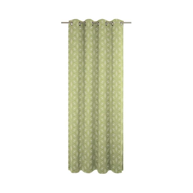 Dellview Retro Floret Eyelet Room Darkening Curtains Ebern Designs Colour: Khaki/Honey dew, Panel Size: 145 W x 245 D cm on Productcaster.