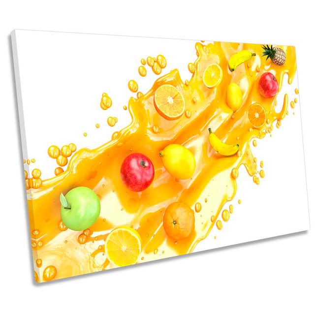 Z6094 Fruit Juice Splash Slices - Wrapped Canvas Print Ebern Designs Size: 40.6cm H x 61cm W on Productcaster.