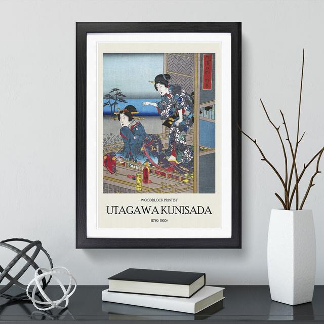 Girls Upon The Veranda by Utagawa Kunisada - Single Picture Frame Print East Urban Home Frame Option: Black Framed, Size: 48cm H x 36cm W x 2cm D on Productcaster.