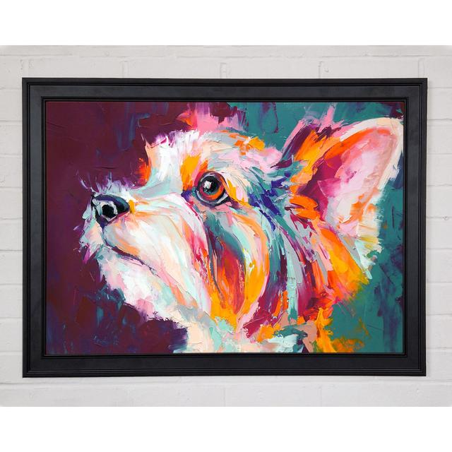 Vibrant Yorkshire Terrier Framed Print Rosalind Wheeler Size: 42cm H x 59.7cm W x 1.5cm D on Productcaster.