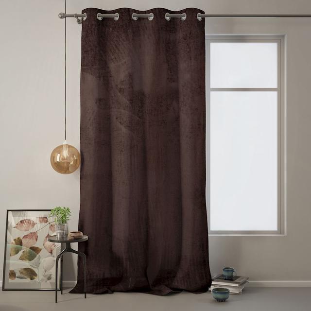 Vorhang Carnell mit Ösen (1 Stück), verdunkelnd Canora Grey Panel Size: Width 140 x Drop 270 cm, Colour: Dark Brown on Productcaster.