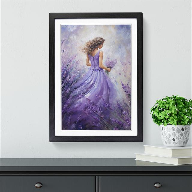 XYZ-FRM-V1223-4106 Lavender Flower Romanticism - Single Picture Frame Print on Wood Big Box Art Frame Colour: Black, Size: 46cm H x 34cm W x 2cm D on Productcaster.