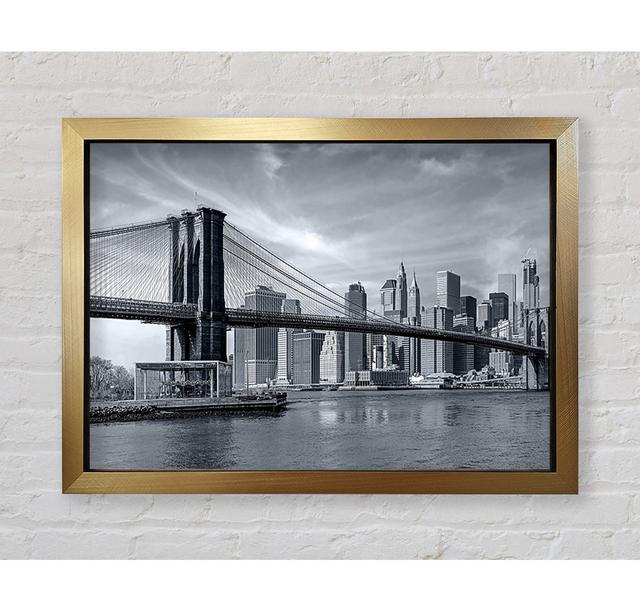 Bridge over Newyork Ebern Designs Size: 84.1cm H x 118.9cm W x 3.4cm D, Format: Black Framed Paper on Productcaster.