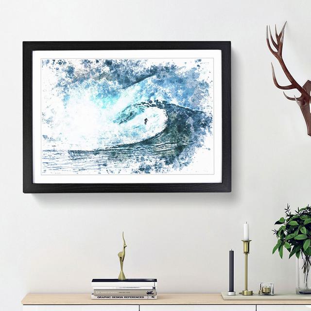 Surfing the Wave in Abstract - Picture Frame Painting Print East Urban Home Frame Option: Black Framed, Size: 36cm H x 48cm W x 2cm D on Productcaster.