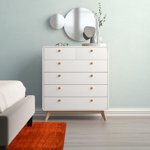 Allensby 6 Drawer 80Cm W Chest Of Drawers Wade Logan Colour: White on Productcaster.