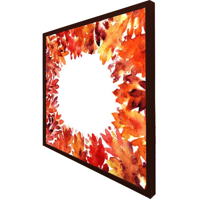 Artana Circled Autumn Leaves - Single Picture Frame Print Metro Lane Size: 41cm H x 41cm W x 4cm D, Frame Colour: Brown Framed on Productcaster.