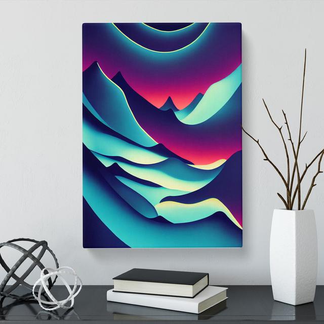 CAN-V0523-1087X Glacier Neon - Wrapped Canvas Print Alpen Home Size: 60cm H x 40cm W x 3cm D on Productcaster.