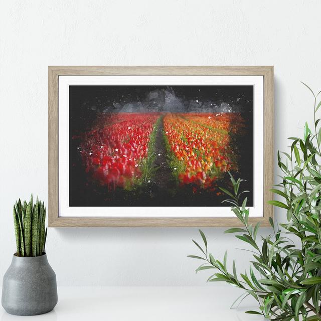 Field of Tulips - Picture Frame Graphic Art East Urban Home Frame Option: Oak Framed, Size: 65cm H x 90cm W x 2cm D on Productcaster.