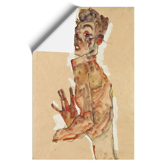 Self-Portrait Vol.3 by Egon Schiele - No Frame Painting East Urban Home Size: 59cm H x 42cm W x 0.1cm D on Productcaster.