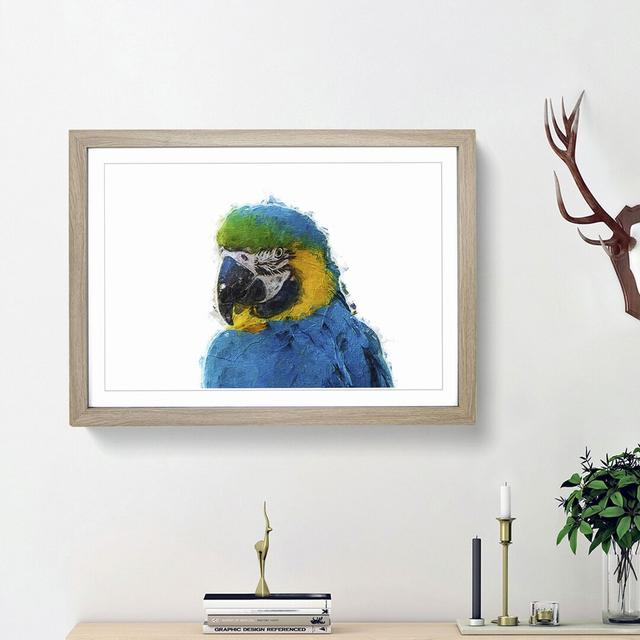 Macaw Parrot - Picture Frame Painting Print East Urban Home Frame Option: Oak Framed, Size: 48cm H x 65cm W x 2cm D on Productcaster.