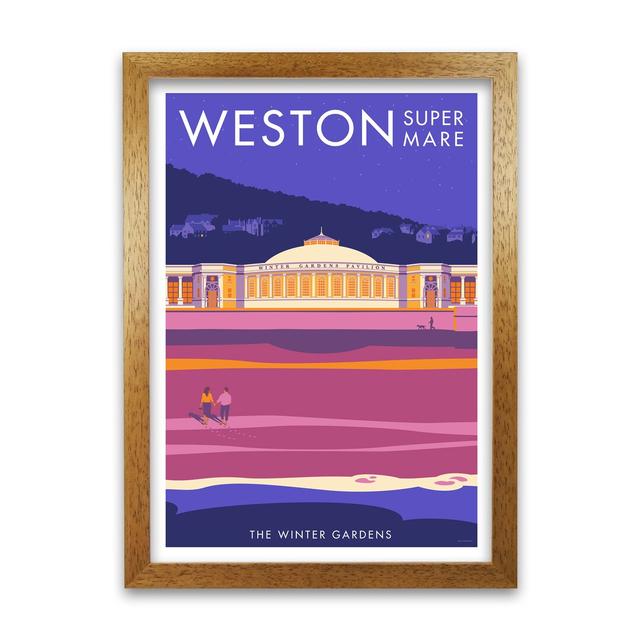 Weston Winter Gardens - Graphict Art Print on Paper East Urban Home Frame Options: Oak, Size: 59.4 cm H x 42 cm W x 5 cm D on Productcaster.