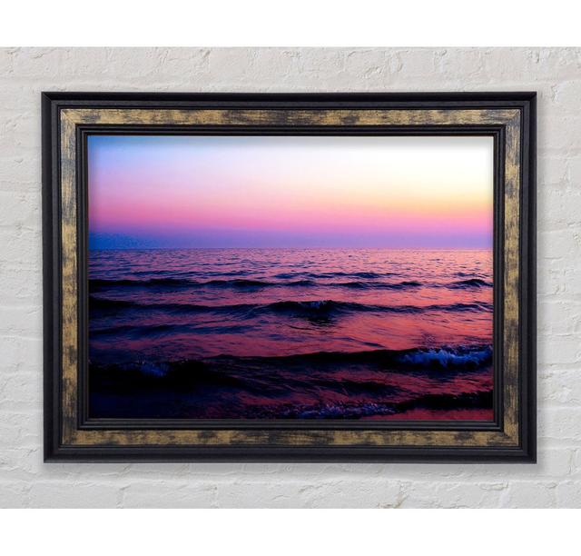 Pink N Purple Waves of the Ocean - Picture Frame Art Prints Bright Star Size: 100cm H x 141.4cm W on Productcaster.