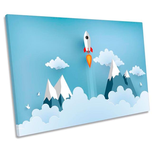 Rocket Clouds Mountains Framed CANVAS PRINT Wall Art Isabelle & Max Size: 50.8cm H x 76.2cm W x 2cm D on Productcaster.