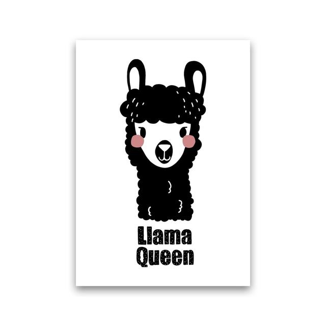 Llama by Miniofmine - Graphic Art Harriet Bee Size: 59cm H x 42cm W x 1cm D, Format: Unframed on Productcaster.