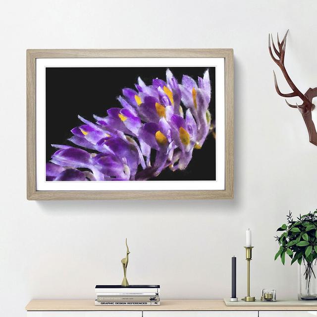 Wild Purple Orchid Flowers - Picture Frame Painting Print East Urban Home Size: 62cm H x 87cm W x 2cm D, Frame Option: Oak Framed on Productcaster.