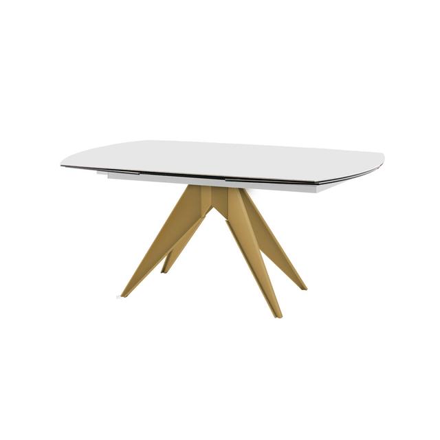 MINOSSE Dining Table Target Point Table Top Colour: Emperador, Table Base Colour: Arabescato Stoneware on Productcaster.