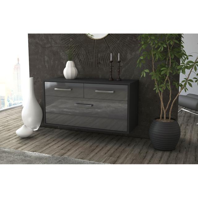 Alyan TV stand, color: mint/white, flying/metal handles, size: 92 x 49 x 35cm Latitude Run Colour: Grey and anthracite on Productcaster.