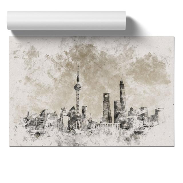 Shanghai Skyline Vol.2 - Unframed Graphic Art East Urban Home Size: 21cm H x 30cm W x 0.1cm D on Productcaster.