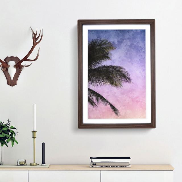 Palm Tree During Sunset - Picture Frame Graphic Art Print East Urban Home Frame Option: Walnut Framed, Size: 33cm H x 24cm W x 2cm D on Productcaster.