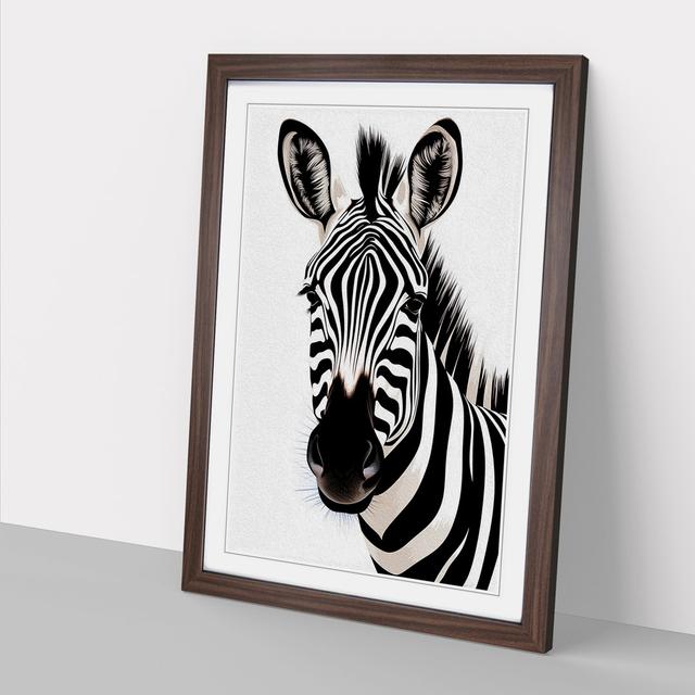 Zebra Line - Print Latitude Vive Frame Colour: Walnut, Size: 64cm H x 46cm W x 2cm D on Productcaster.