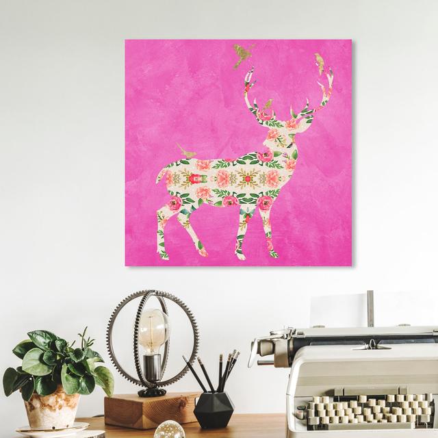 Preppy Stag by Oliver Gal - Wrapped Canvas Print East Urban Home Size: 30.5cm H x 30.5cm W on Productcaster.