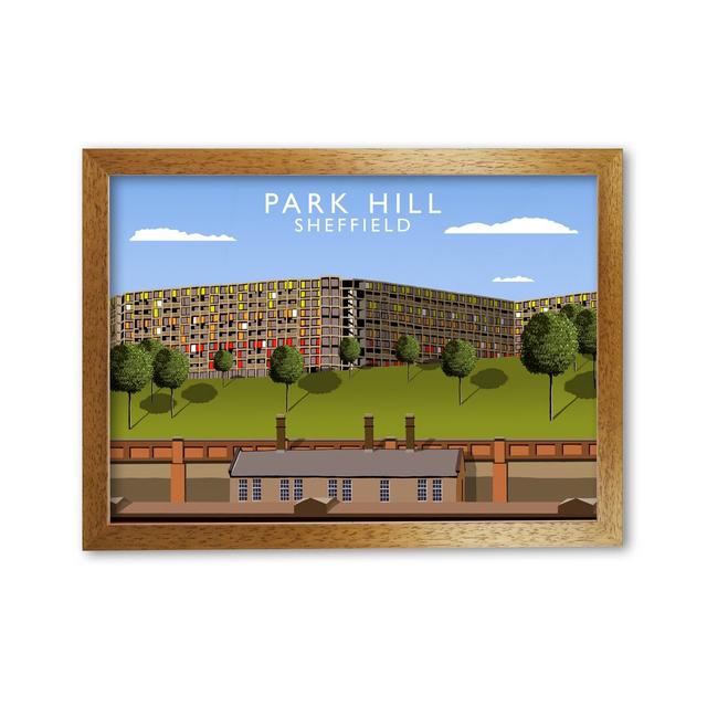 Park Hill Sheffield by Richard O'Neill - Single Picture Frame Print 17 Stories Frame Option: Honey Oak, Size: 297cm H x 42cm W x 3cm D on Productcaster.