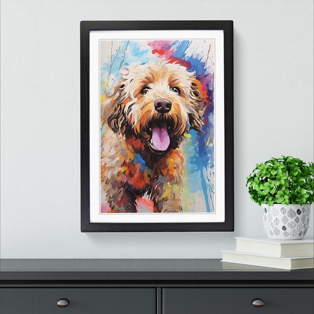 Labradoodle Action Painting - Single Picture Frame Print on Wood Marlow Home Co. Format: Black Framed, Size: 64cm H x 46cm W on Productcaster.