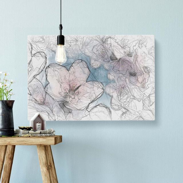 Cherry Blossom Tree in Spring in Abstract - Wrapped Canvas Graphic Art Print East Urban Home Size: 60cm H x 91cm W x 3cm D on Productcaster.