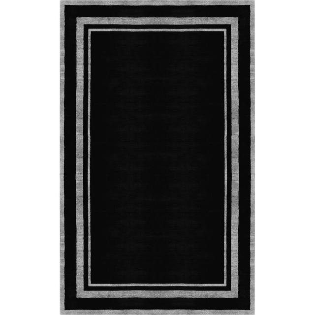 Hilfried No Pattern And Not Solid Colour Black/Grey Area Rug 17 Stories Rug Size: Rectangle 240 x 300cm on Productcaster.