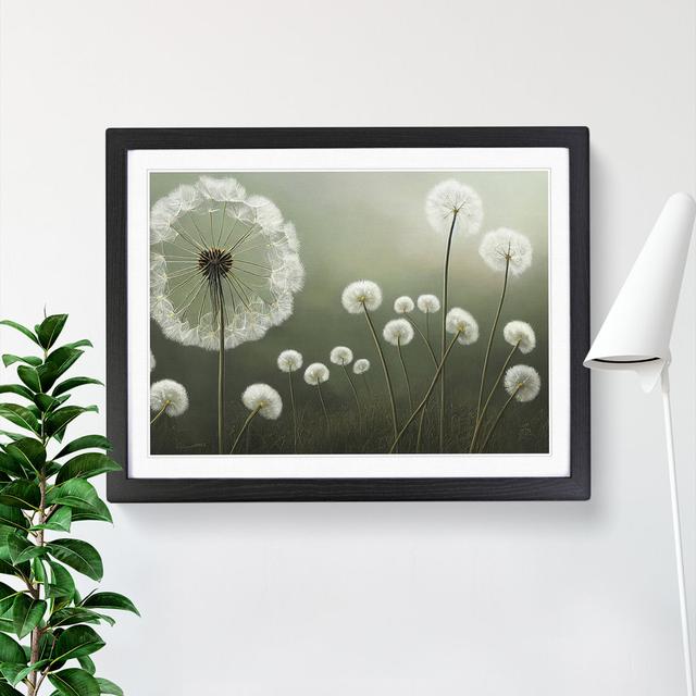 Hopeful Dandelion Flowers - Picture Frame Graphic Art Marlow Home Co. Frame Colour: Black, Size: 46cm H x 64cm W x 2cm D on Productcaster.