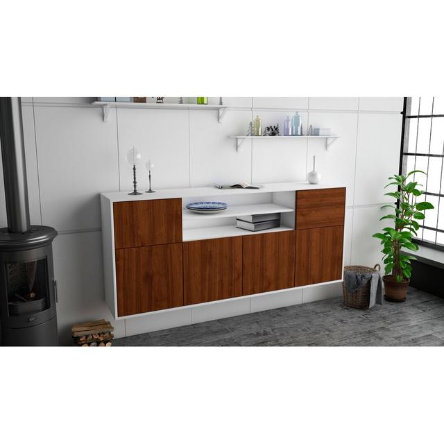 Sturminster Sideboard Brayden Studio Colour (Body/Front): White Mat/Walnut on Productcaster.