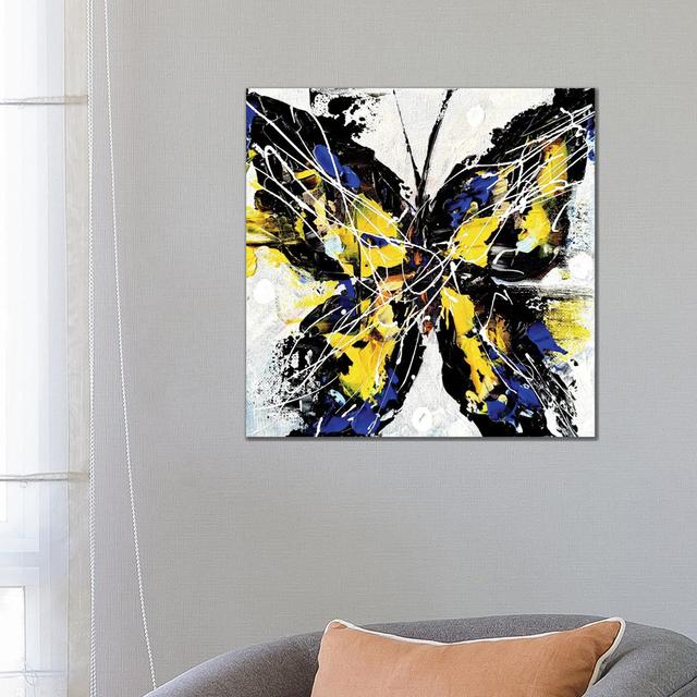 Butterfly Life IV by Aliaksandra Tsesarskaya - Gallery-Wrapped Canvas Giclée on Canvas August Grove Size: 66.04cm H x 66.04cm W x 3.81cm D, Format: Wr on Productcaster.