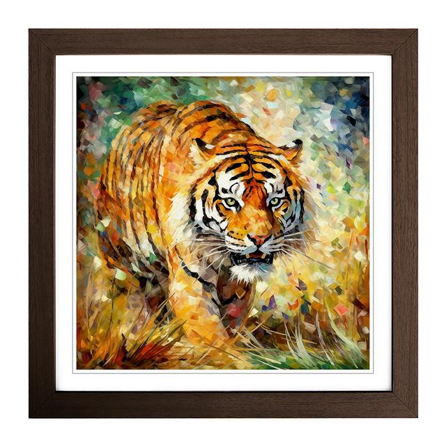 Tiger Post-Impressionism - Single Picture Frame Art Prints on Wood Latitude Vive Format: Walnut on Productcaster.