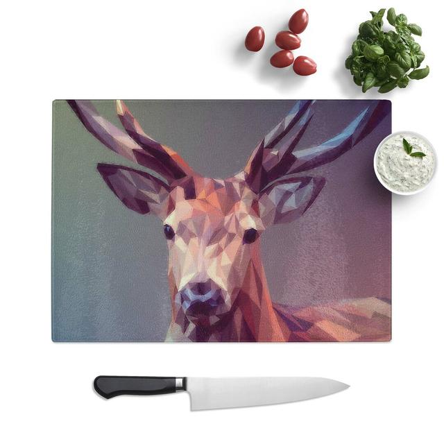 Glass Geometric Stag Deer in Abstract Chopping Board East Urban Home Size: 39 cm W x 28.5 cm L on Productcaster.