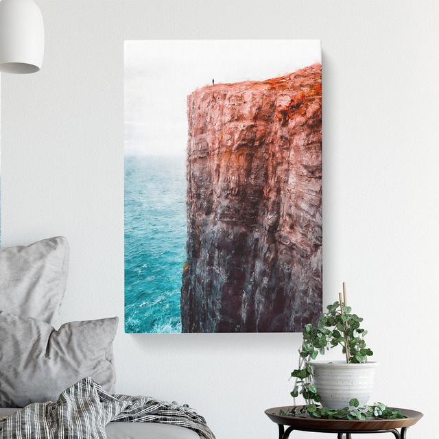 The Top Of The Cliff - Wrapped Canvas Print East Urban Home Size: 60cm H x 40cm W x 3cm D on Productcaster.