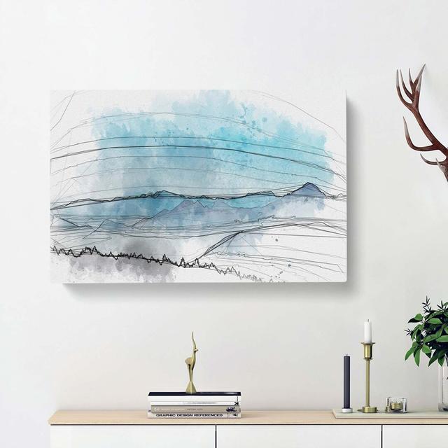 Fog Between the Mountains in Abstract - Wrapped Canvas Graphic Art Print East Urban Home Size: 35cm H x 50cm W x 3cm D on Productcaster.