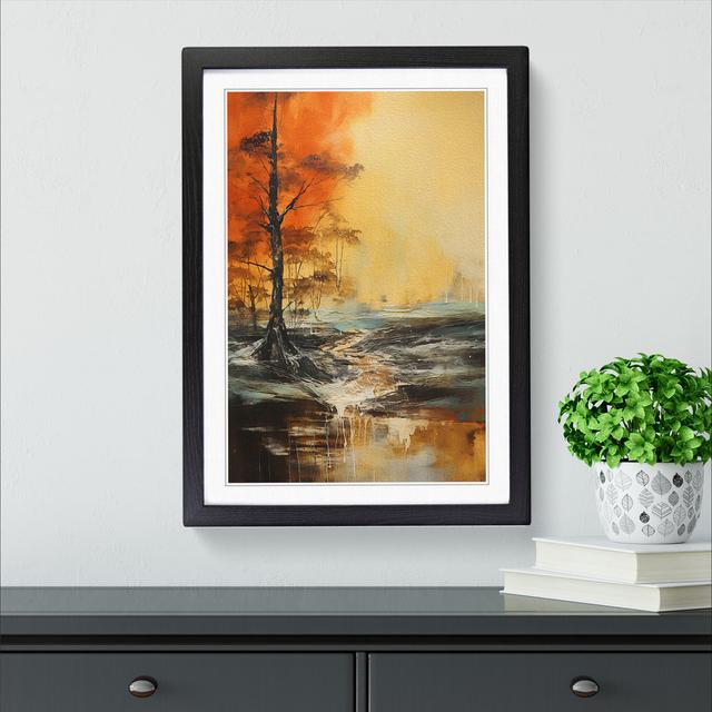 Landscape Gestural - Single Picture Frame Print on Wood Alpen Home Frame Colour: Black , Size: 64cm H x 46cm W x 2cm D on Productcaster.